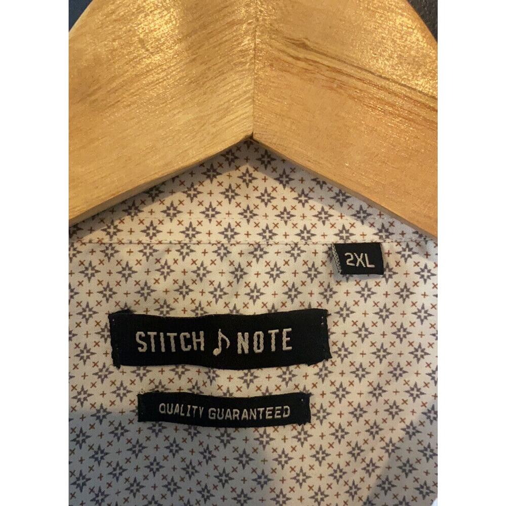 Stitch Note | White Diamond Patterned Short Sleev… - image 4
